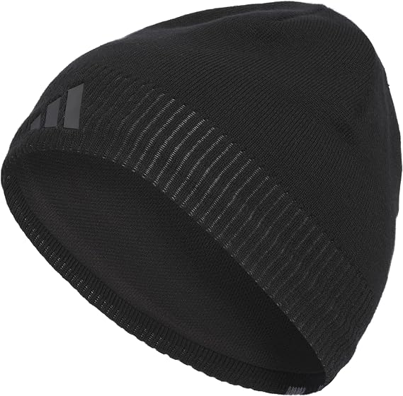 adidas Creator 3 Beanie | Warm Double-Layer Knit, Soft Acrylic Knit, Moisture-Wicking Mesh, Premium TPU Logo, 3-Stripe Back Detail, Cold-Weather Ready
