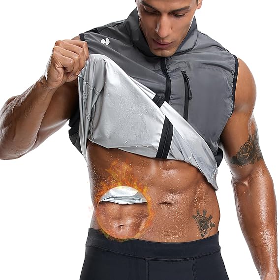 HOTSUIT Sweat Vest for Men Weight Loss Full Zipper Sauna Vest for Men Anti-Rip Heat Trapping Shirt for Gym Boxing