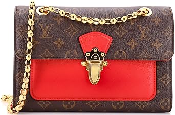 Pre-Loved Victoire Handbag Monogram Canvas and Leather, Red