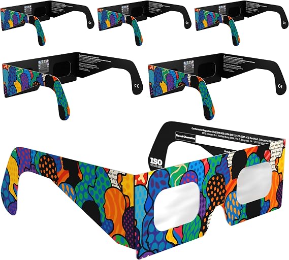 Solar Eclipse Glasses ISO 12312-2 & CE Certified – Safe Solar Viewing for Direct Sun & August 2026 Eclipse | Paper Cardboard Frame, Made in EU | For Kids & Adults