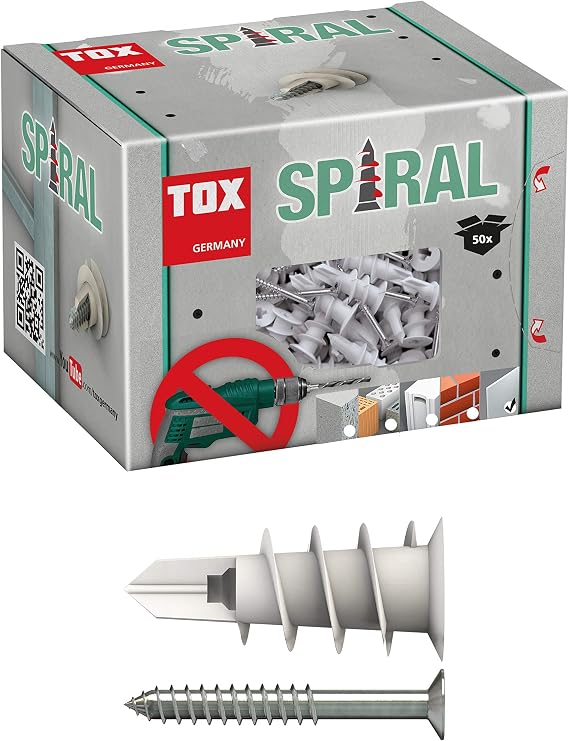 TOX plasterboard Dowel Spiral 32 + Screw, 50 Pieces, 068101231