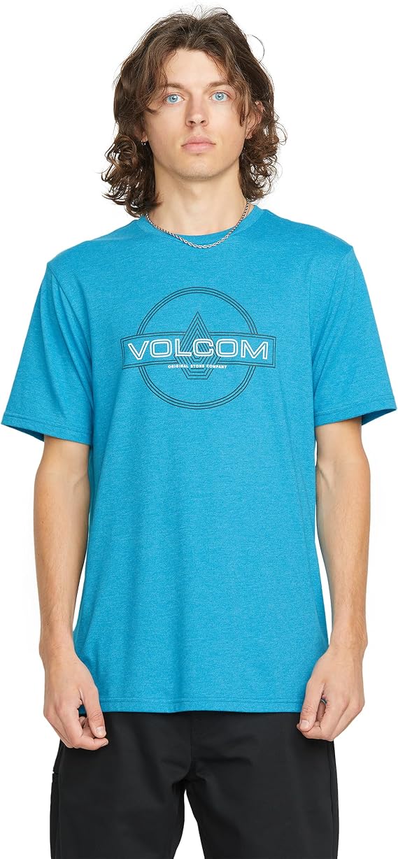 Volcom Men's Line Service Heather Short Sleeve T-Shirt Soft Cotton Blend Graphic Tee
