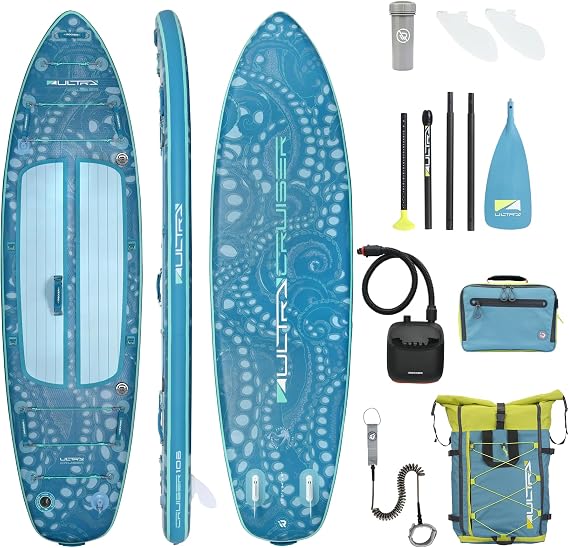 Cruiser UltraTM 3.0 Inflatable Paddle Board 10'6" Ultra Stable Low-Drag SUP with Electric Pump, Backpack & Paddle, Lightweight Compact iSUP for Beginners & Casual Paddling