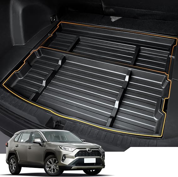 Trunk Organizer for 2019-2024 2025 Toyota RAV4 Accessories, Not for Prime | Premium ABS Plastic Hidden Storage Box Under Cargo Floor, Rear Trunk Insert Tray, SUV Cargo Storage Organizer
