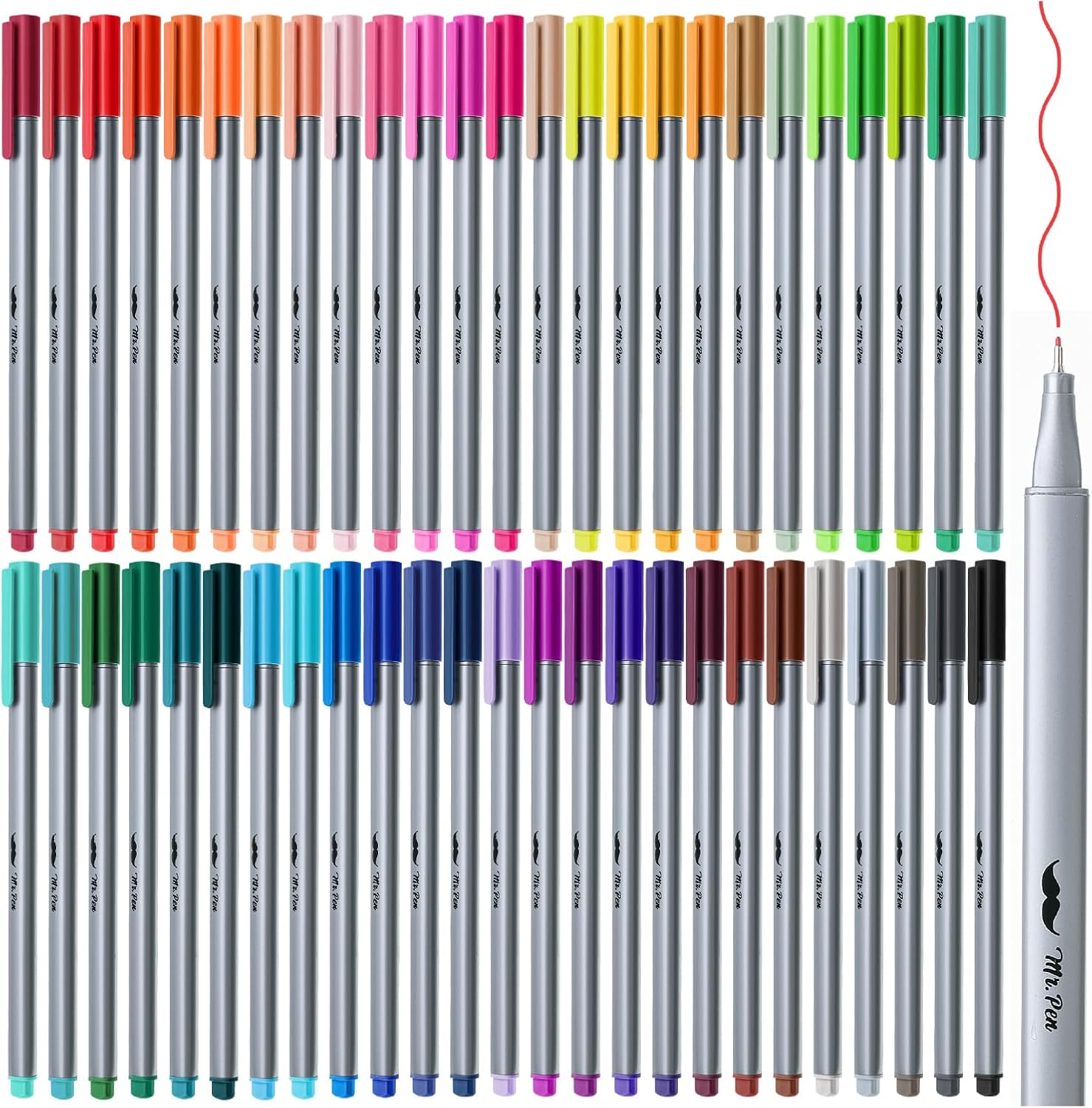 Mr. Pen- Fineliner Pens Colored, 50 Pack, 0.4mm Fine Liner Pens