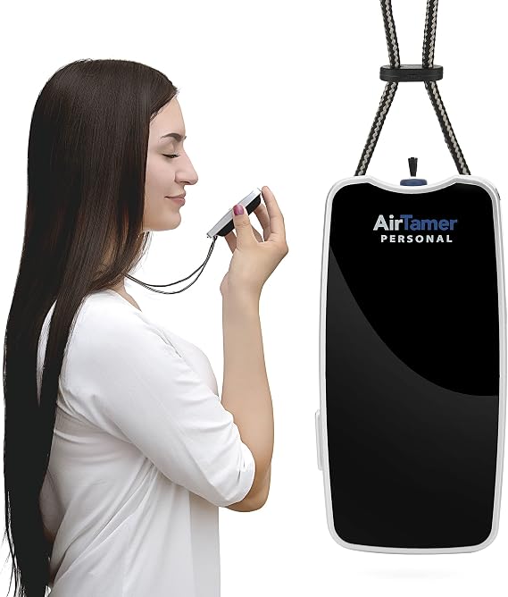 AirTamer A310PMB Personal Air Purifier Wearable Necklace | Portable Ionizer for Travel, Office & Pollution Protection Silent, Filterless, USB Rechargeable Air Cleaner