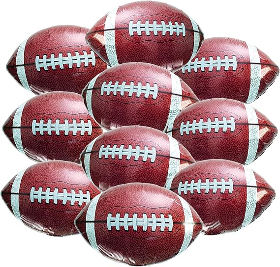10 Pcs Large Football Foil Balloons Rugby Ballon for Football Party Decorations 22 Inch Football Game Day Supplies