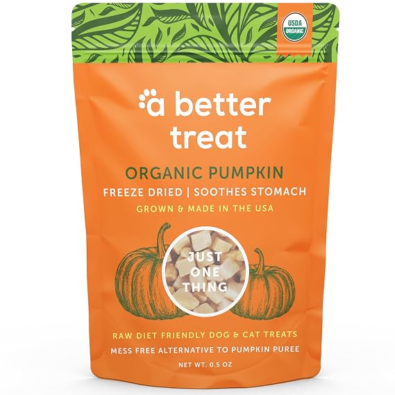 A Better Treat Freeze Dried Organic Pumpkin Dog and Cat Treats, Organic, Single Ingredient | Natural, Healthy, Diabetic Friendly | Made in The USA...