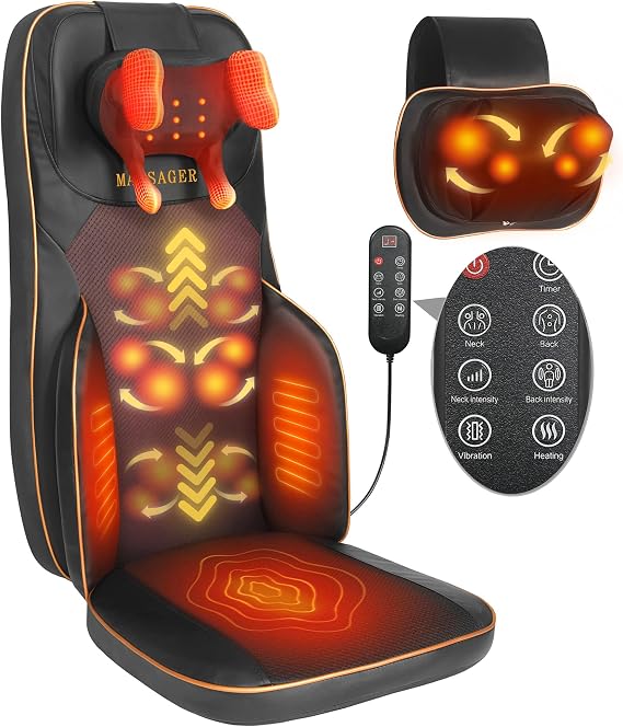 Shiatsu Neck and Back Massager with Heat - Great Holiday Gift Choice