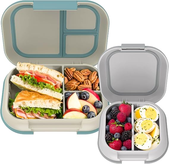 Bentgo Chill Set With Max (Bone & Glacier Blue) and Mini Lunch Box (Crisp Grays)
