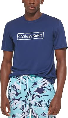 Calvin Klein Mens Light Weight Quick Dry Short Sleeve 40 UPF Protection