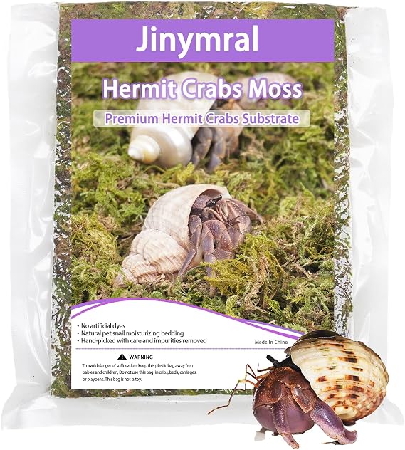 4oz Hermit Crab Moss Substrate, Perfect for Terrarium Habitat Decor& Tank Accessories, Humidity Control & Small Pet Enclosure Supplies