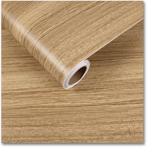 CRE8TIVE Thick Brown Wood Contact Paper Peel and Stick Wood Wallpaper 12"x80" Textured Removable Self Adhesive Wood Grain Contact Paper for Countertops Waterproof Wood Vinyl Wrap for Kitchen Cabinets