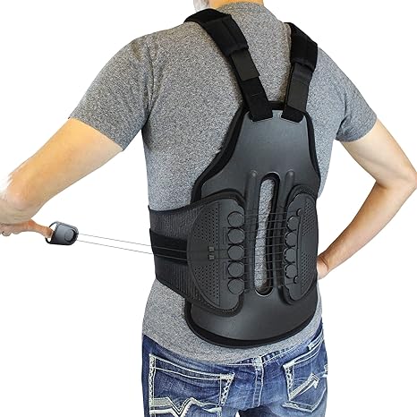 TLSO Thoracic Full Back Brace - Treat Kyphosis, Osteoporosis, Compression Fractures, Upper Spine Injuries, and Pre or Post Surgery with This Hard Lumbar Support for Men and Women (Large)