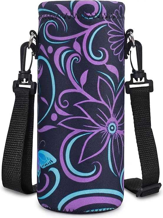 AUPET Water Bottle Bag Carrier,24oz/32oz Insulated Neoprene bottle Sling Holder Case Pouch Cover for 1000ML/750ML Bottles with Shoulder Strap for walking