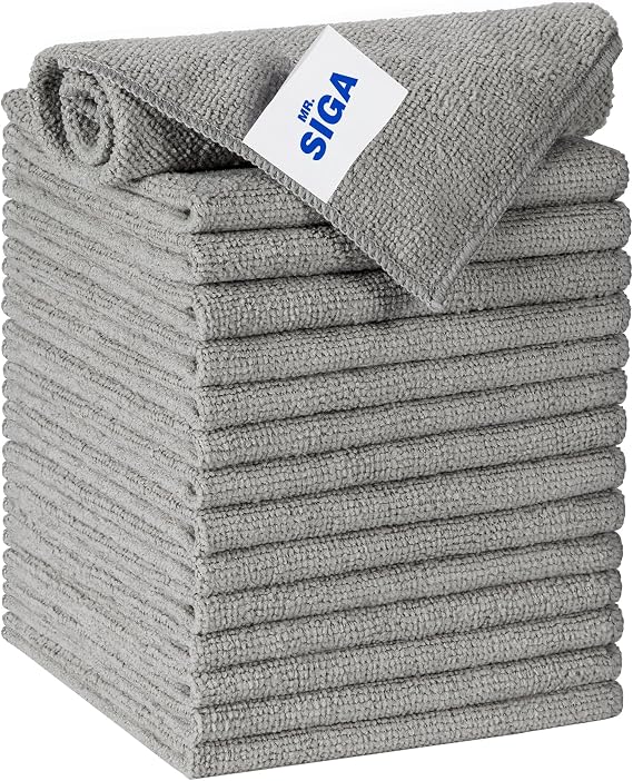 MR.SIGA Microfiber Cleaning Cloths, All Purpose Microfiber Towels, 15 Pack