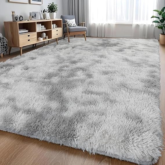 Rugs Living Room 120X180cm : Light Grey Large Area Rug for Living Room - Ultra Soft Fluffy Shaggy Rugs for Bedroom - Indoor Nursery Floor Carpets for Kids Room Home Decor, Anti-Slip Backing