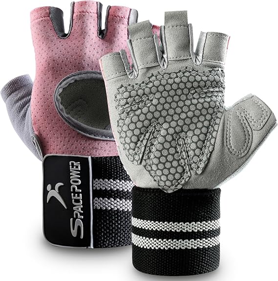 spacepower Workout Gloves, Weight Lifting Gloves for Women&Men, Lightweight Breathable Gym Gloves for Exercise