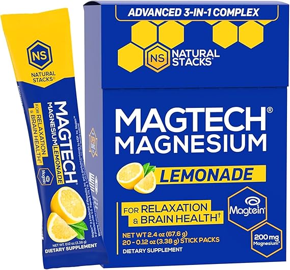 MagTech Magnesium Complex Drink Mix - Sugar Free Lemonade - 20 Servings