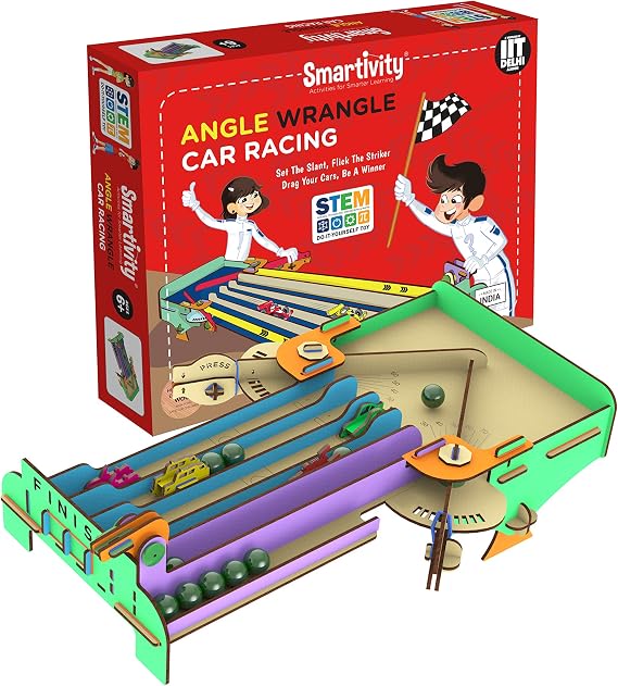 Smartivity Angle Wrangle Car Racing for 6+ Years Boys and Girls, STEM, Learning, Educational and Construction Activity Toy Gift (Multi-Color)