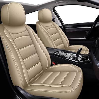 Car Seat Covers Fit for Honda Civic 2003-2015 & 2020-2026: Full Set Luxury Leather Automotive Seat Covers, Car Seat Protector5 Seats, Beige