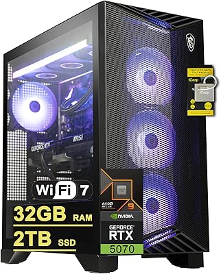 msi Aegis ZS2 Gaming Desktop AMD 12-core Zen 5 Ryzen 9 9900X Beats i9-14900HX 32GB RAM 2TB SSD GeForce RTX 5070 DLSS 4 360mm Liquid Cooler 750W 80 Gold PSU Support HDD Win11 wICP Hub