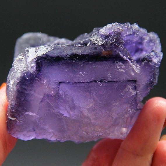 HQRP 1065ct 2.4" Translucent Purple Phantom Ghosts Cubes Fluorite Cluster Rough Natural Gemstone Crystal Mineral Cubic Geode Collectible Specimen - China