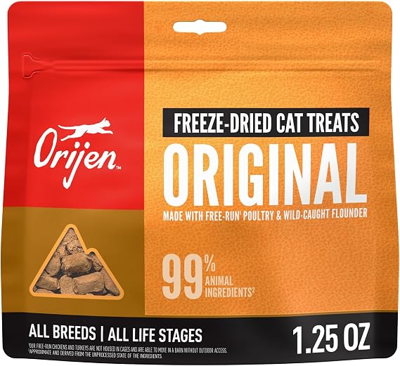 ORIJEN Freeze Dried Cat Treats Grain Free Original 1.25oz Bag
