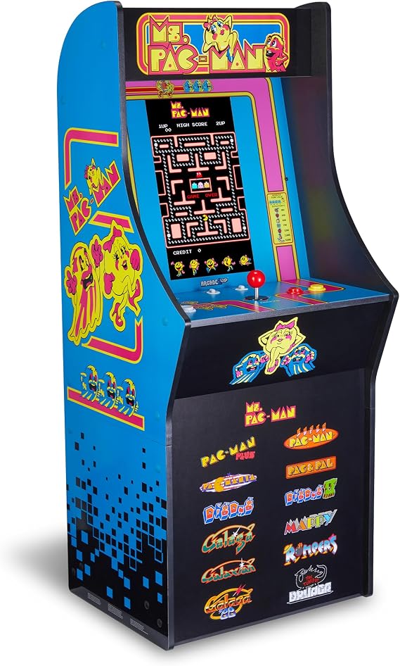 Arcade1Up Ms. PAC-MAN Classic SE Arcade Game Machine – 1.22 Meter Cabinet 13 Classic Video Games 39.62 cm IPS Display Easy Assembly Perfect for At-Home Gaming