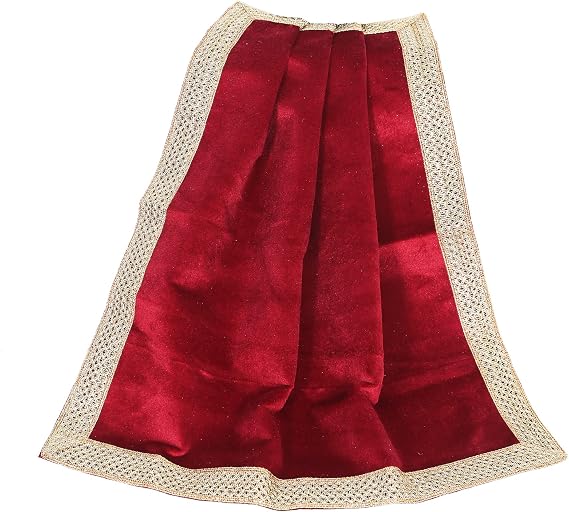 Indian Consigners Small Solid Color Velvet Cloth for Multipurpose Use (Red)