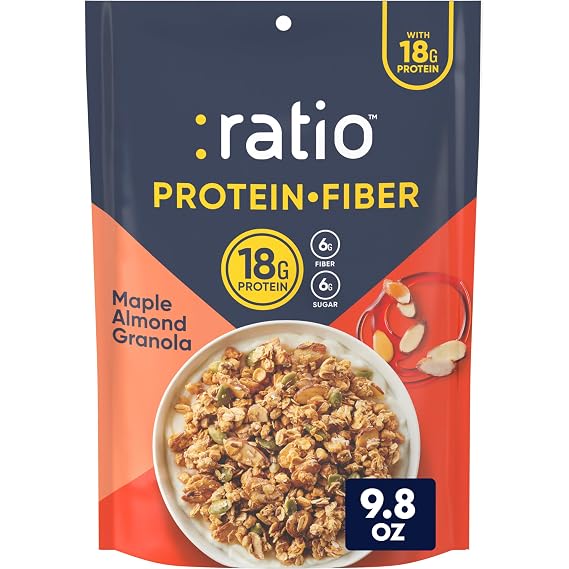 Ratio Protein Fiber Maple Almond Granola Cereal, 9.8 oz