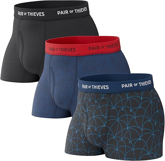 Pair of Thieves Men Super Fit Trunks | Underwear for Men | Breathable Mesh | Moisture Wicking, Daily Comfort