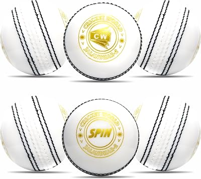 CW Super Stylish Heavy Poly Soft Incredible Standard Size Spin Cricket Ball for Practice/Training/Matches (White) - Pack of 12