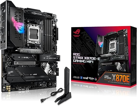 Asus ROG STRIX X870E-E GAMING WIFI AMD X870E Soket AM5 DDR5 8400+(OC) MHz ATX Gaming (Oyuncu) Anakart