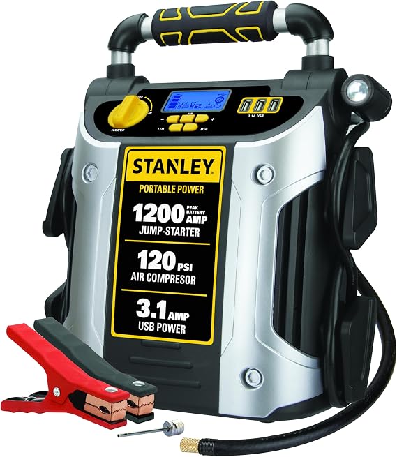 Stanley J5C09D 1200 Peak Amp Jump Starter with 120 PSI Inflator
