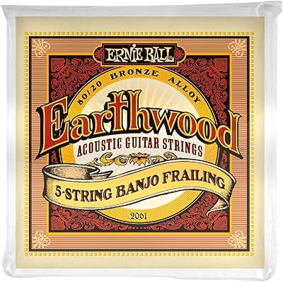 Ernie Ball Earthwood 5-String Frailing 8020 Bronze Banjo Strings, 10-24 Gauge P02061