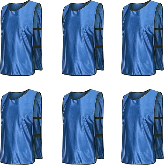 6 Pack Scrimmage Vests/Sport Basketball Pinnies/Soccer Bibs for Kid and Adult