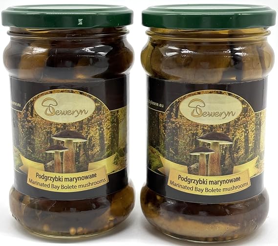 2 Pack Seweryn Marinated Bay Bolete Mushrooms Polish Podgrzybki Marynowane Glass Jar 10.58 oz / 300 g