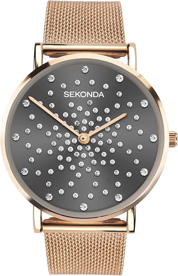 Sekonda Celeste Ladies 36mm Quartz Watch with Analogue Display, and Stainless Steel Mesh Bracelet