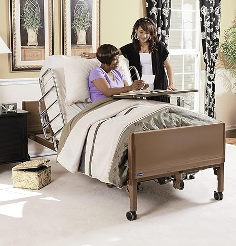 Full Electric Hospital Bed Package (Full Electric Home Hospital Bed Package w/Foam Mattress, Half Rail Set)