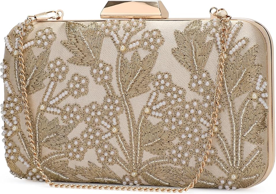 UBORSE 1920s Vintage Clutch Purse Beaded Evening Bag for Women Formal Bridal Sequin Handbag Clutch for Wedding/Prom/Cocktail