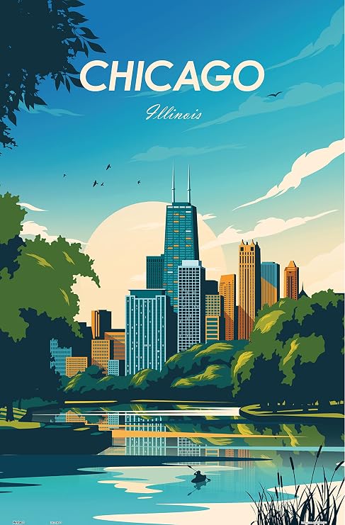 Pintoo Jigsaw Puzzles 1000 Piece for Adults - Chicago Beautiful Plastic Puzzle for Home Decor Zero Dust Easy Storage