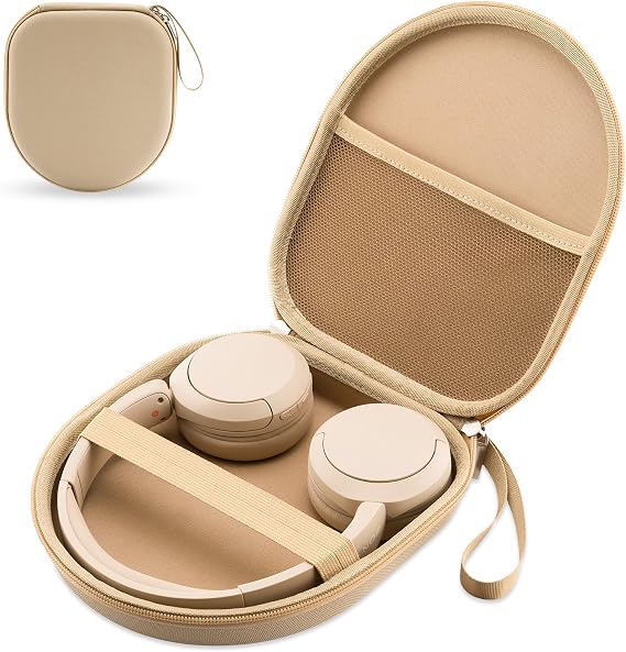 Case Compatible with Tune 520BT 510BT 720BT 770NC 670NC, Sony WH-CH720N WH-CH520 Noise Canceling Wireless Headphones, Portable Travel Headphone Case (Beige)