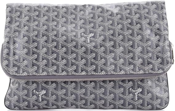 Pre-Loved Saint Marie Clutch Coated Canvas, Gray