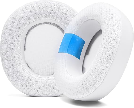 Hybrid Fabric Cooling Gel Replacement Earpads for SteelSeries Arctis Nova Pro Wireless by WC FreeZe Nova Pro Wireless - Wicked Cushions for Improved Durability, Thickness, and Sound Insulation | White