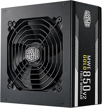 Cooler Master MWE Gold 850 V2 Fully Modular Power Supply 850W 80+ Gold Certified PSU, Dual EPS Connectors, Semi-Fanless Low Noise Design, Flat Black Cables, Reliable ATX Gaming PSU,