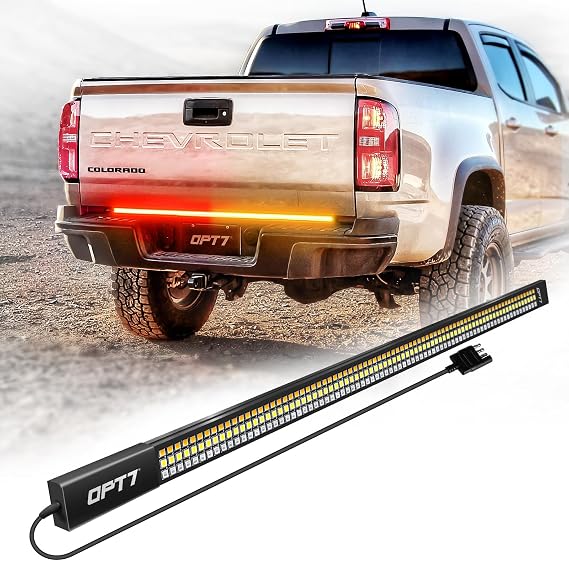 OPT7 Redline 48" 1-Piece Tailgate Light Bar, Sequential Amber Turn Signal