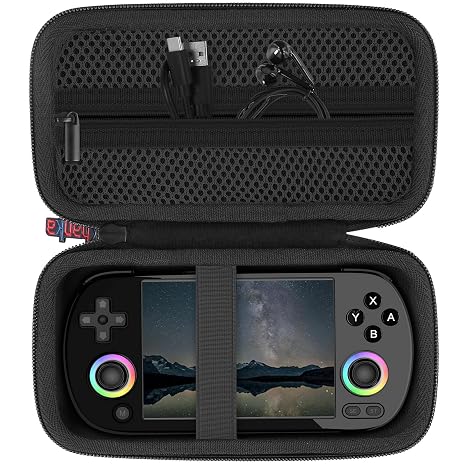 Khanka Hard Travel Case for RG40XX H Retro Handheld Game Console,Black | EVA Hard Shell, Mesh Pocket Accessory Storage, Travel-Ready Portable Storage, Easy Carry Handle, Protective Case Only
