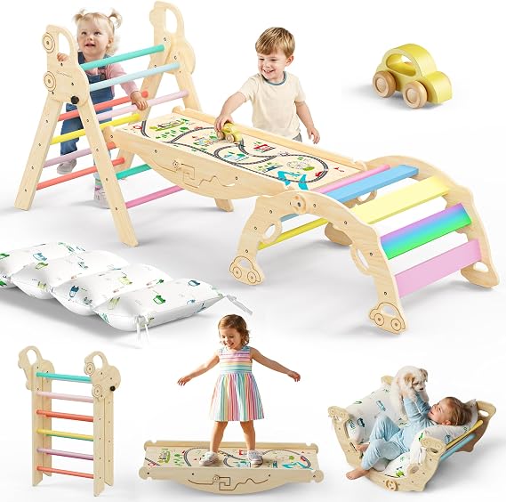 Pikler Triangle Set - Indoor Playground, Rainbow Valley