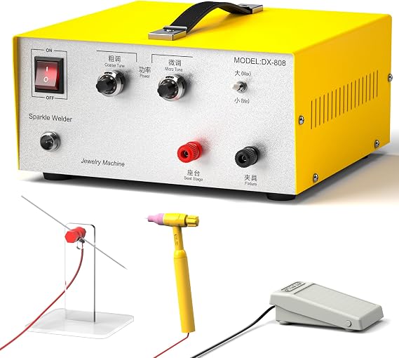 110V Jewelry Spot Welding Machine, Adjustable Spot Welder for Necklaces Earrings